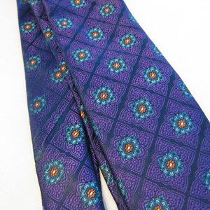 TED BAKER Heavy Silk Floral Geometric Neck Tie